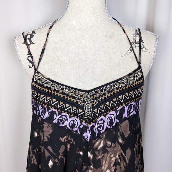 Free People Wild Divine Boho Maxi Dress Black Purple Brown Size XS - Picture 12 of 16